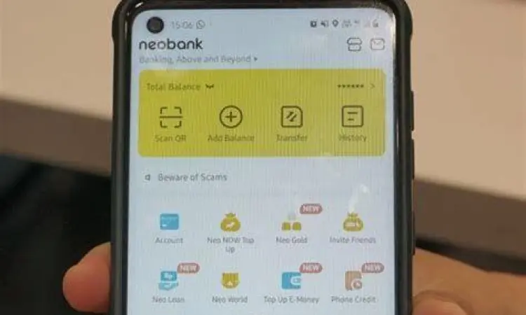 Aplikasi Neobank Tampilan aplikasi Neobank Indonesia