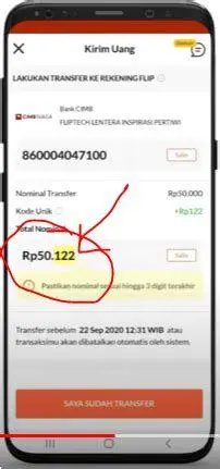 Kode Unik Flip Contoh kode unik pada aplikasi Flip