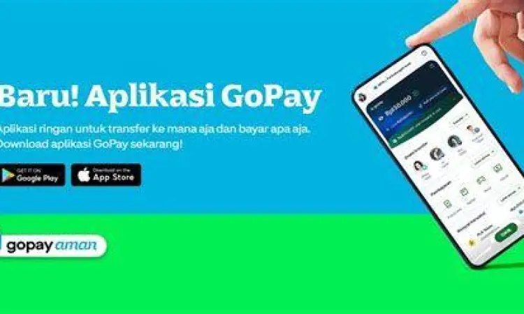 Ilustrasi GoPay dan Telkomsel Aplikasi dompet digital GoPay dan logo Telkomsel
