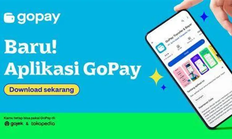 Beranda GoPay Tampilan beranda aplikasi Gojek untuk transfer saldo