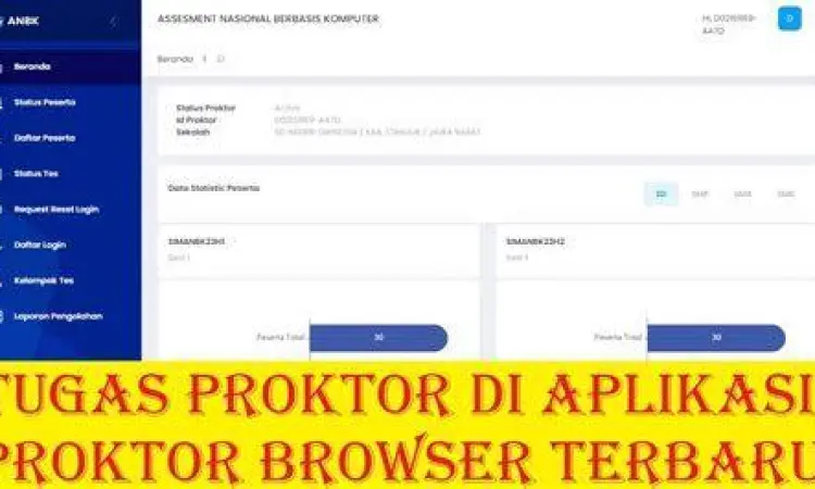 Dashboard Transfer Response Tampilan menu transfer response di proktor browser