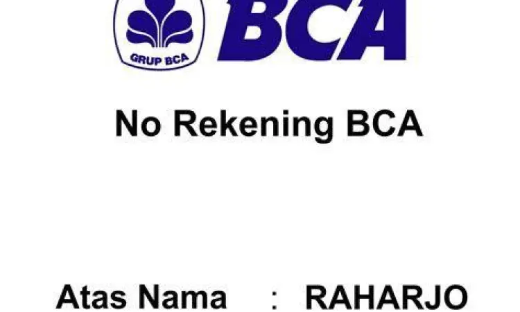 Input Nomor Rekening Layar input nomor rekening pada ATM BCA