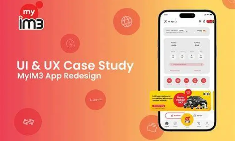 Aplikasi MyIM3 Tampilan antarmuka aplikasi MyIM3 di smartphone
