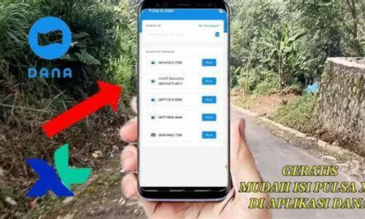 Proses pembelian pulsa XL melalui aplikasi dompet digital
