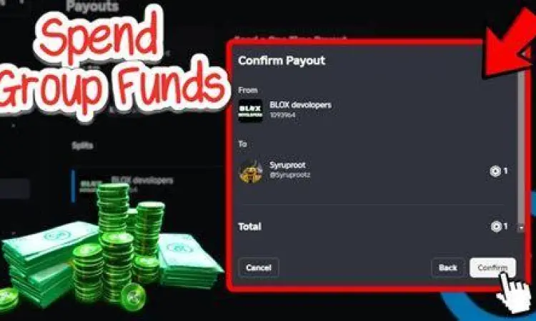 Menu distribusi pendapatan pada grup Roblox