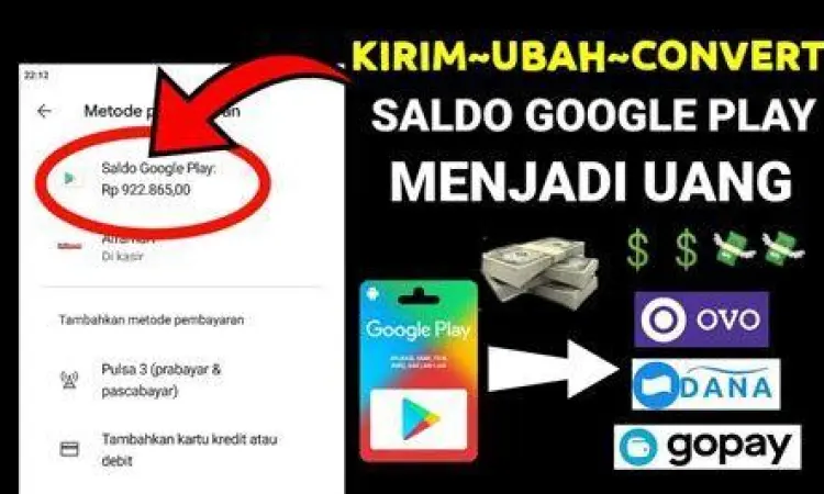 Proses convert saldo Google Play menjadi uang elektronik