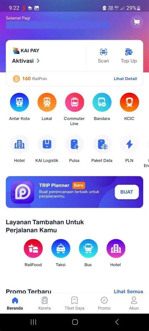 Aplikasi Access by KAI Tampilan aplikasi Access by KAI di smartphone