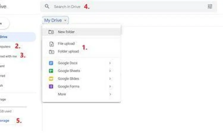 Transfer Video via Cloud Tampilan interface Google Drive untuk upload video
