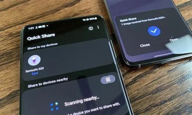 Tampilan fitur Quick Share di HP Android