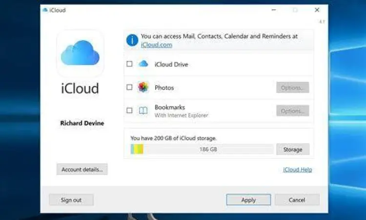 Konfigurasi iCloud Photos pada komputer berbasis Windows