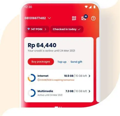 Layanan Transfer Kuota MyTelkomsel Menu transfer kuota di aplikasi MyTelkomsel