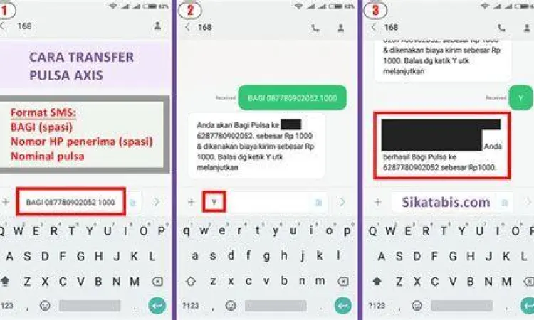 Panduan cara transfer pulsa sesama axis lewat SMS