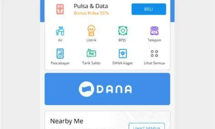 Aplikasi DANA Logo dan tampilan aplikasi DANA Indonesia
