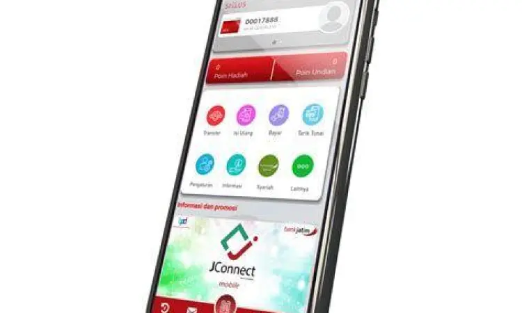 Tampilan antarmuka aplikasi JConnect Mobile
